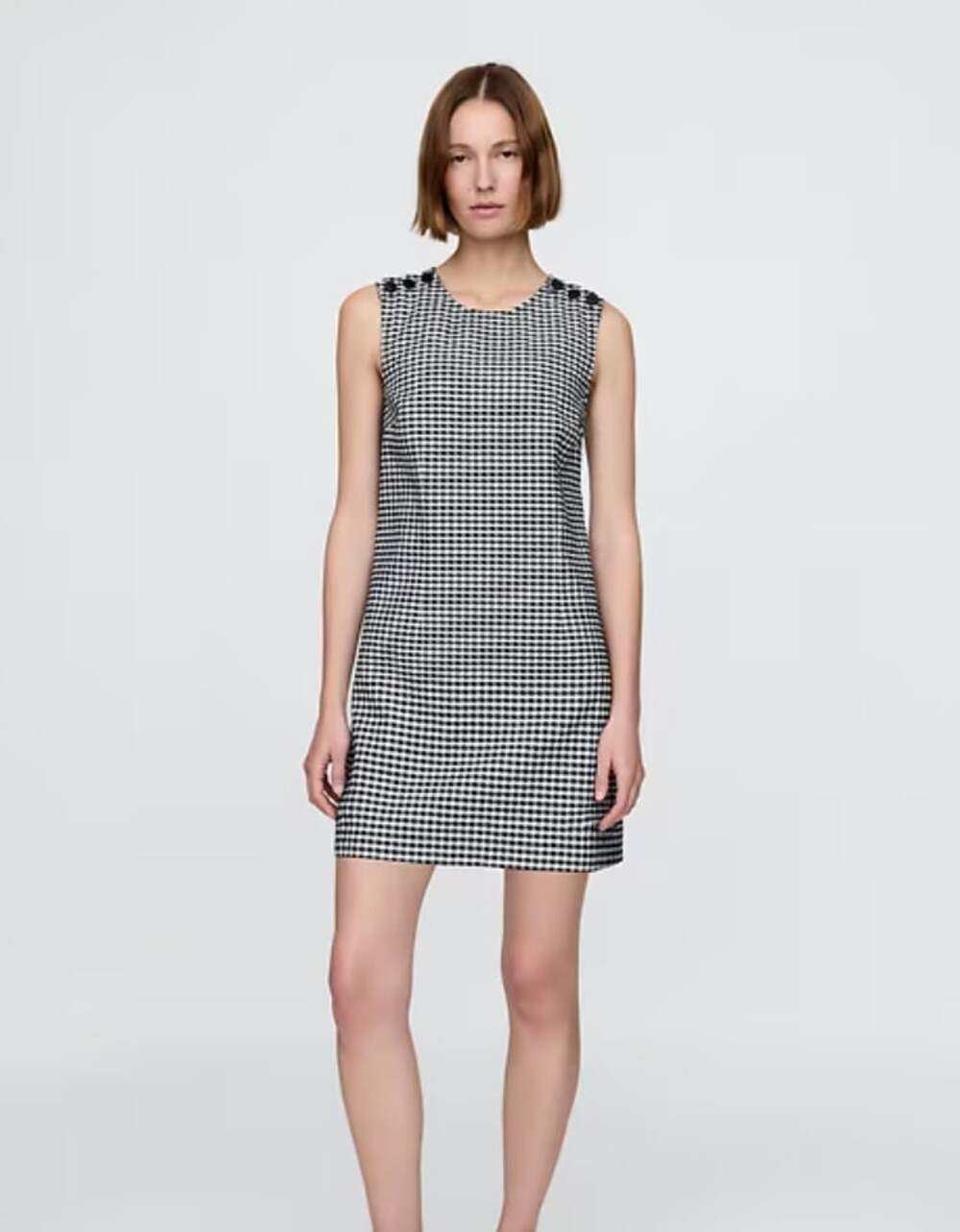 Gap X Doen Denim Mini Dress in Navy Blue Gingham Size 8